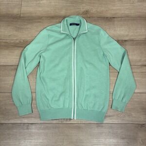 Polo Golf Sweater Womens L‎ Green Full Zip Cotton Sweater Jacket Ralph Lauren